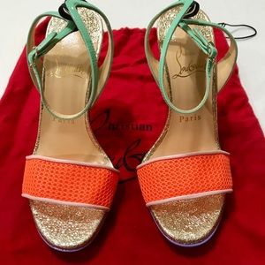 Christian Louboutin multi-colored heeled sandal